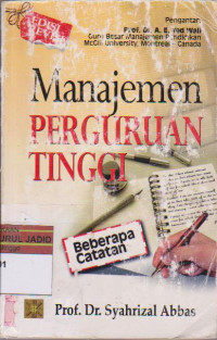 MANAJEMEN PERGURUAN TINGGI Beberapa Catatan